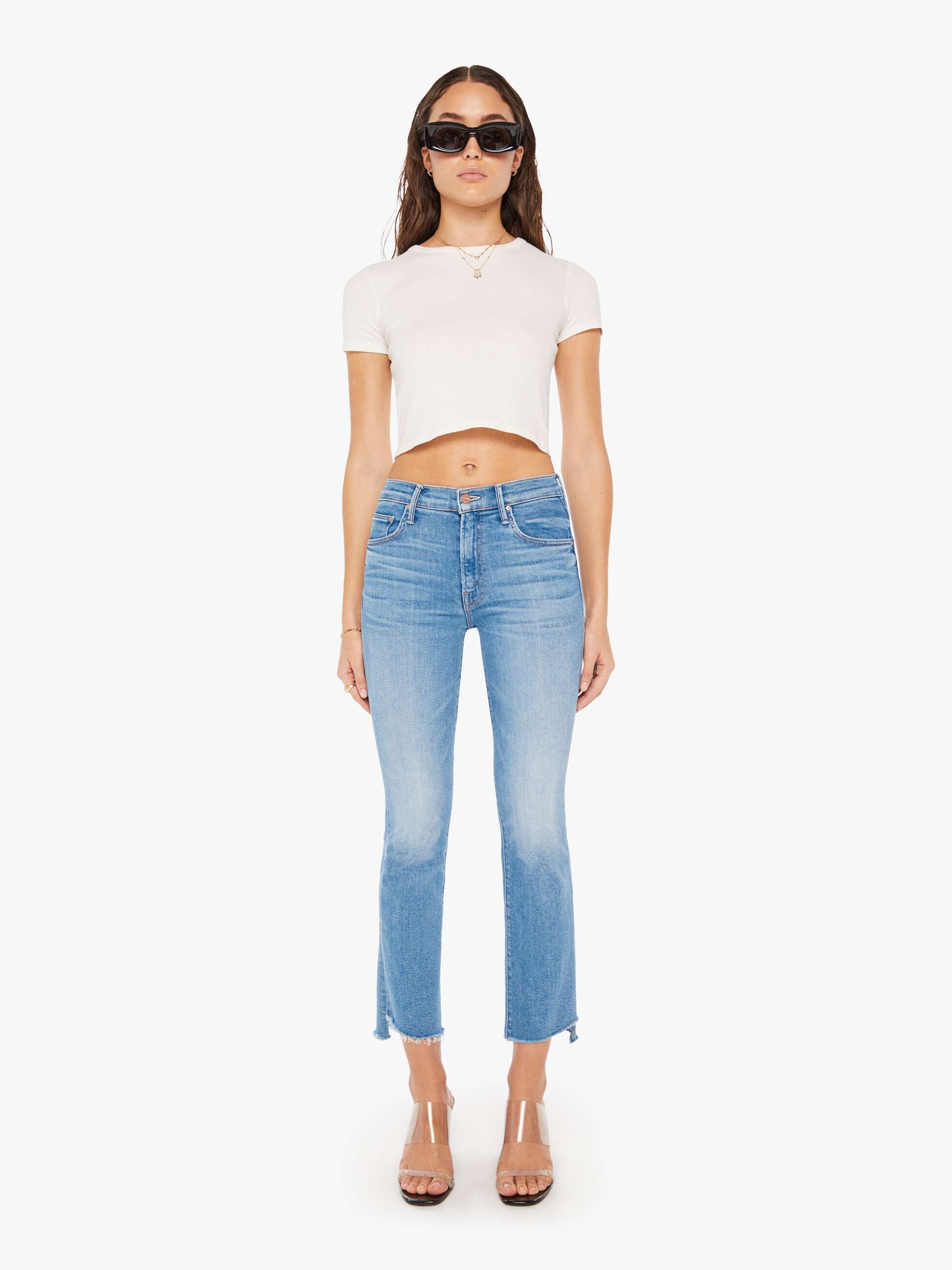 Jeans Mother The Insider Crop Step Fray