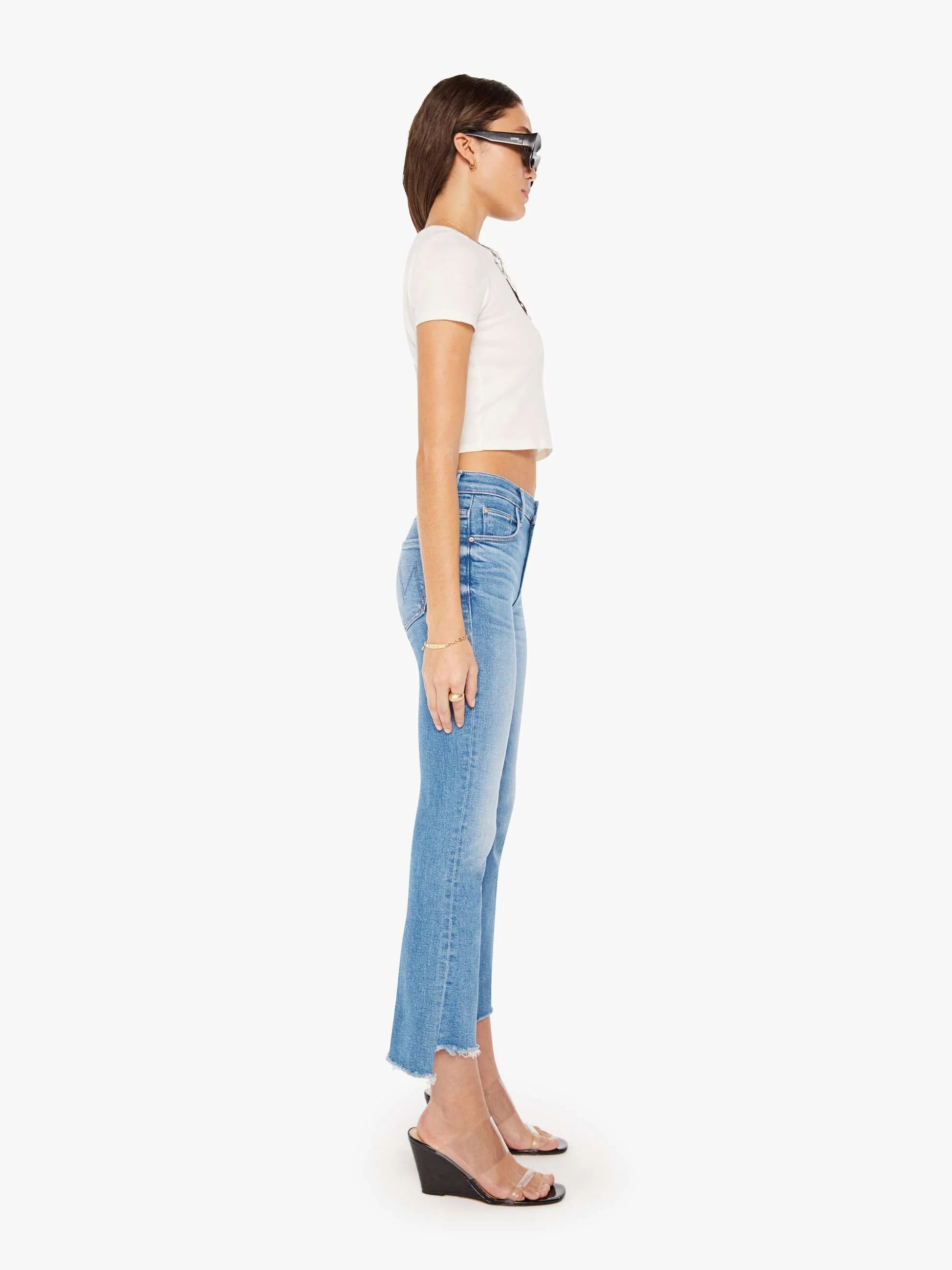 Jeans Mother The Insider Crop Step Fray