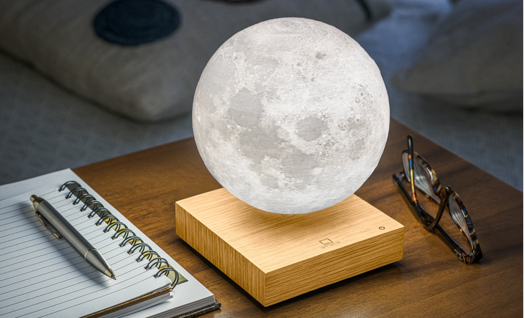 Lamp Gingko Smart Moon Light Ahorn Wood