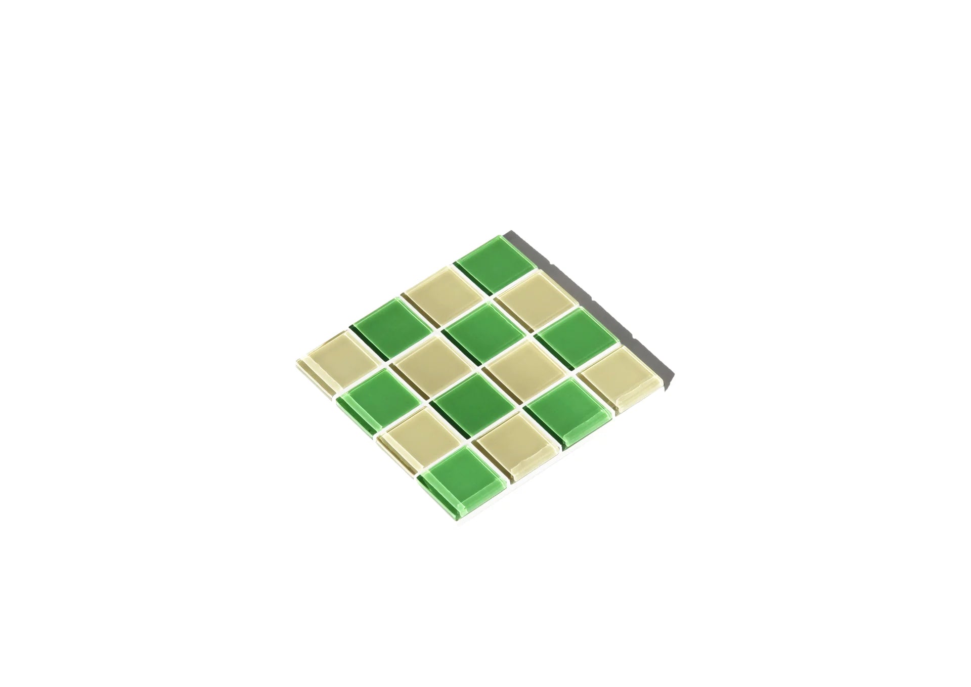 Glas Onderlegger Studio Matrix Coaster Chess Beige Groen