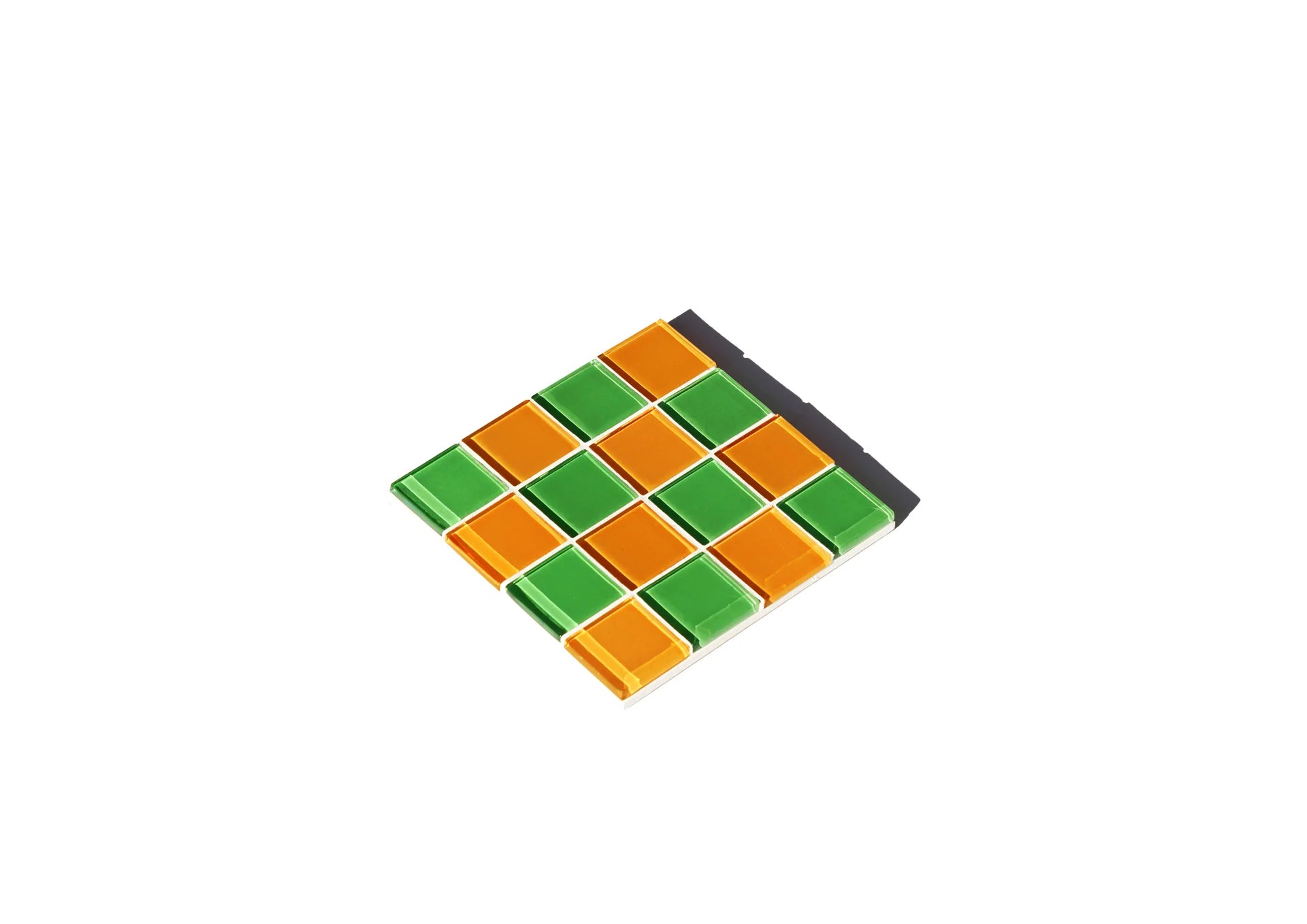 Glas Onderlegger Studio Matrix Coaster Chess Groen Oranje