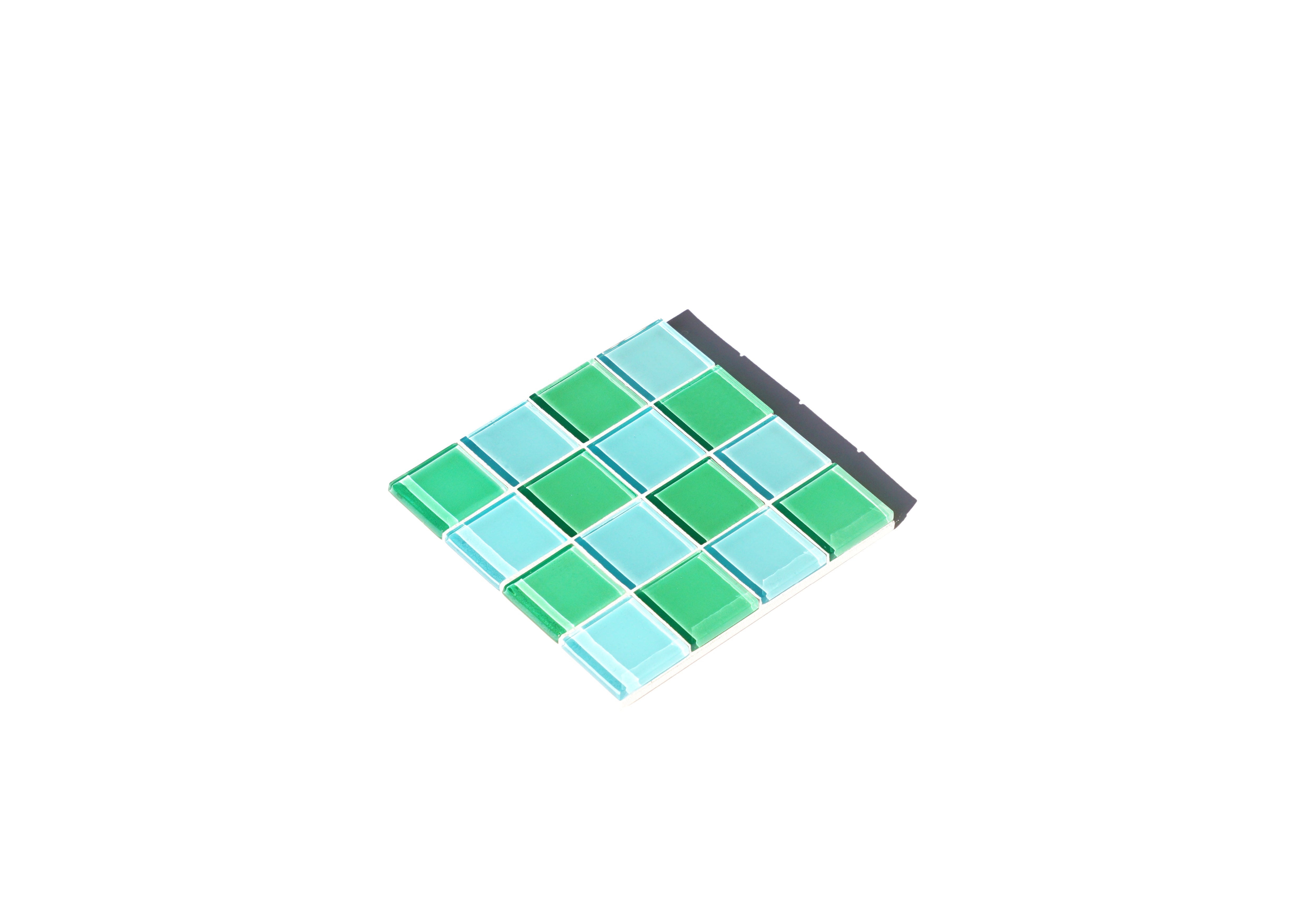 Glas Onderlegger Studio Matrix Coaster Chess Licht Blauw Groen