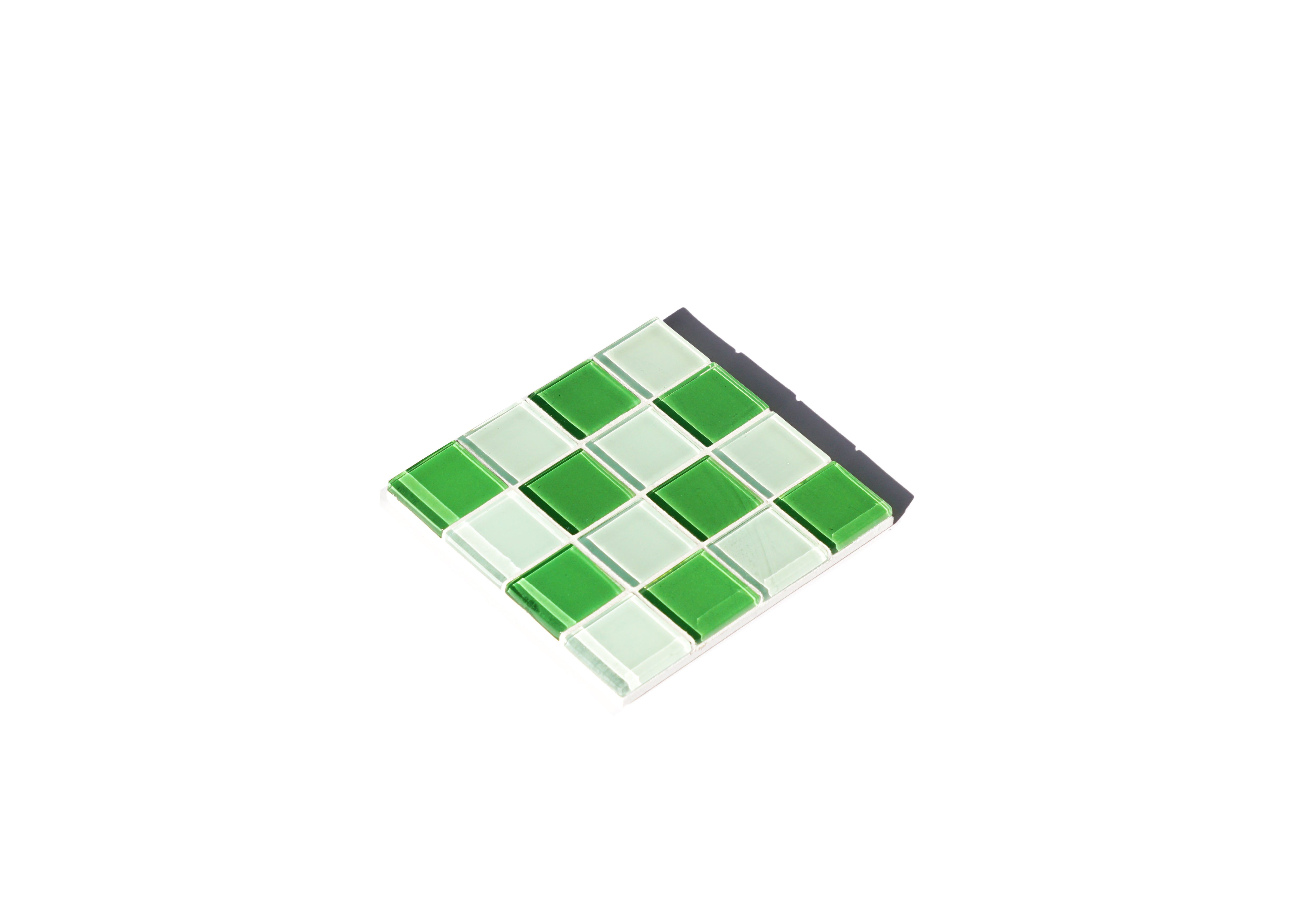 Glas Onderlegger Studio Matrix Coaster Chess Wit Groen