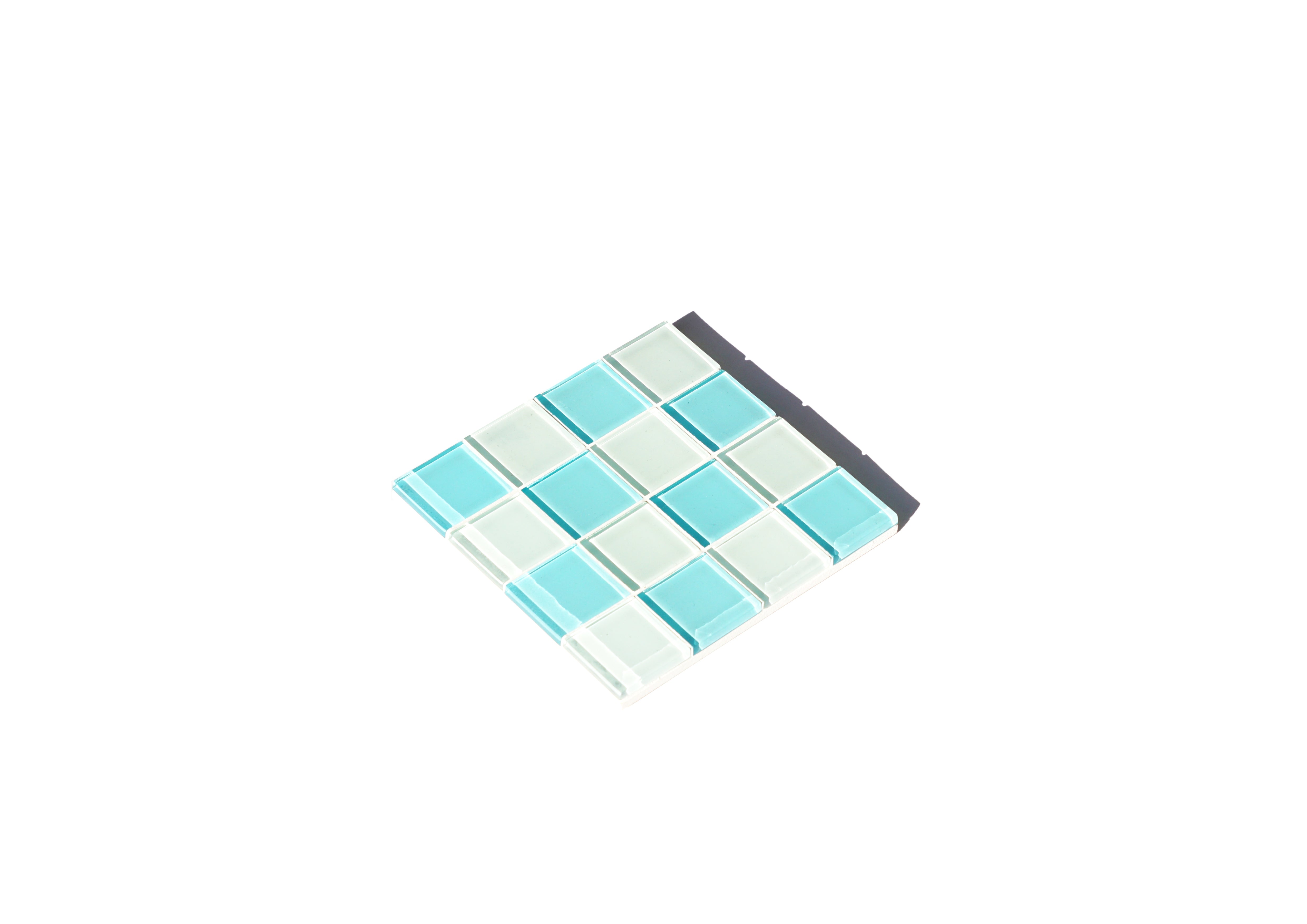 Glas Onderlegger Studio Matrix Coaster Chess Wit Licht Blauw