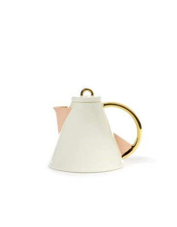 Theepot Desiree S L13,5 B12,4 H10 Wit Goud Roze