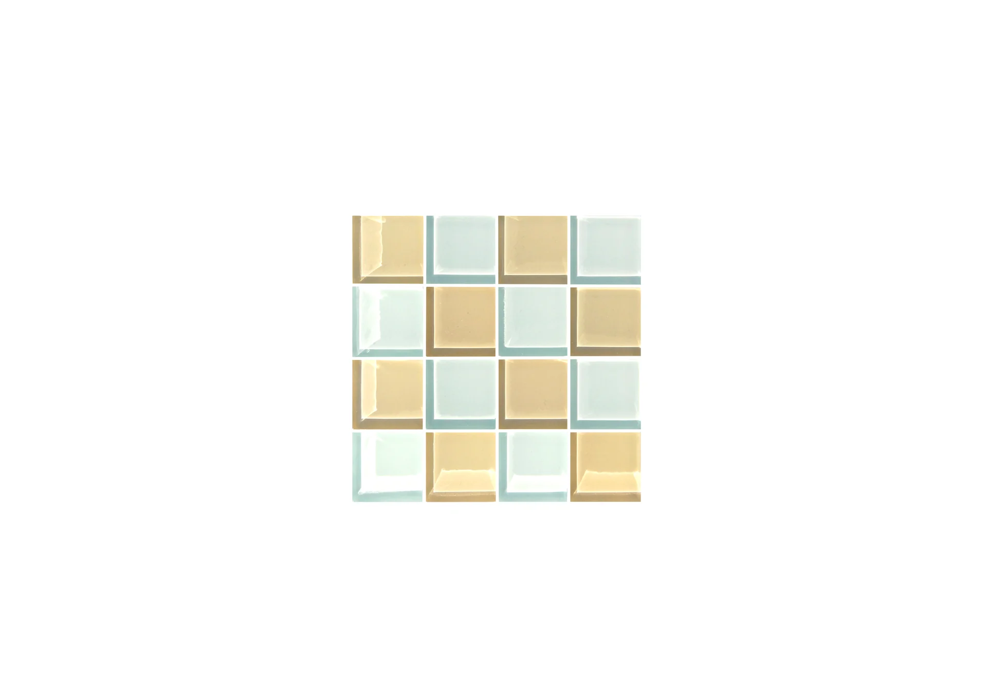 Glas Onderlegger Studio Matrix Coaster Chess Wit Beige