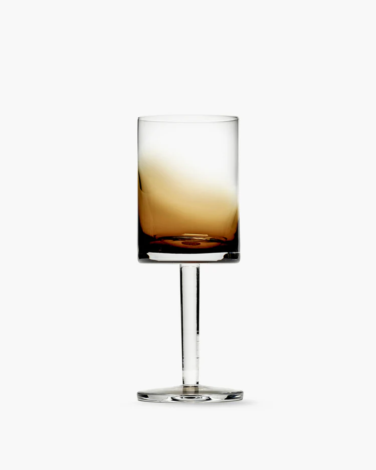 Glas Witte Wijn Zuma Amber D7 H19 cm Set 4