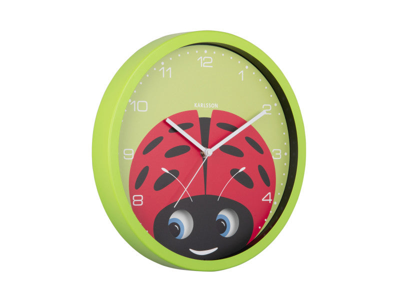 Klok Peekaboo Wall Clock Ladybug