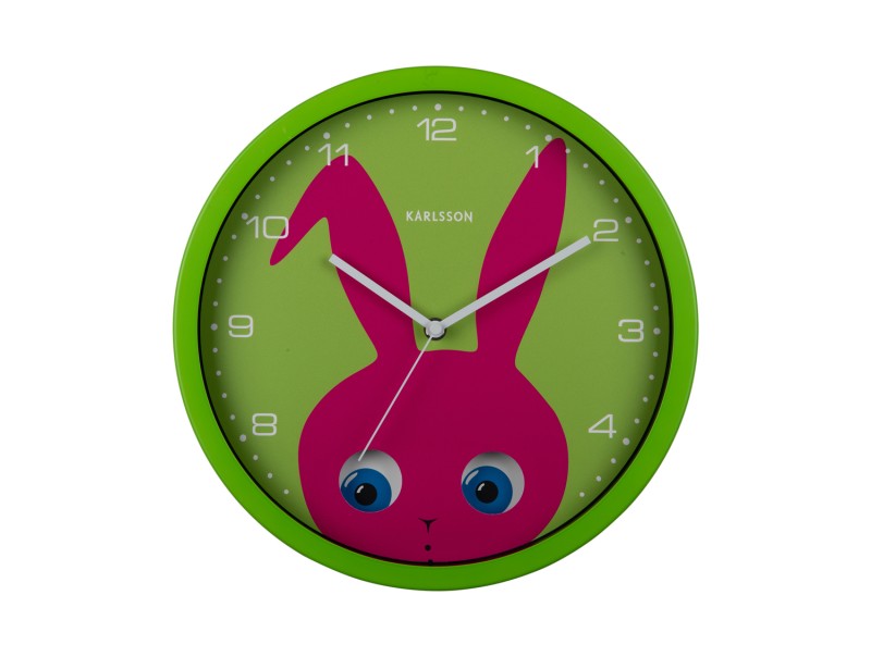 Klok Peekaboo Wall Clock Bunny