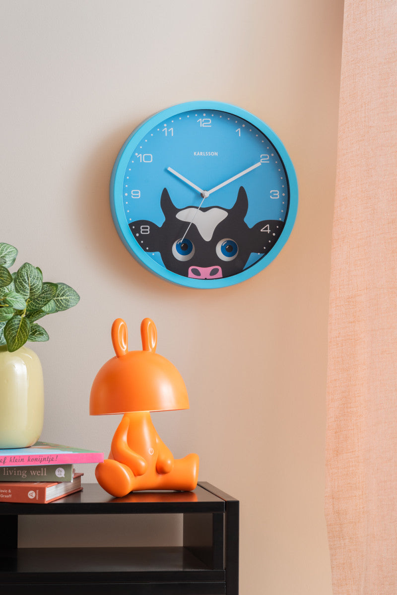 Klok Peekaboo Wall Clock Cow