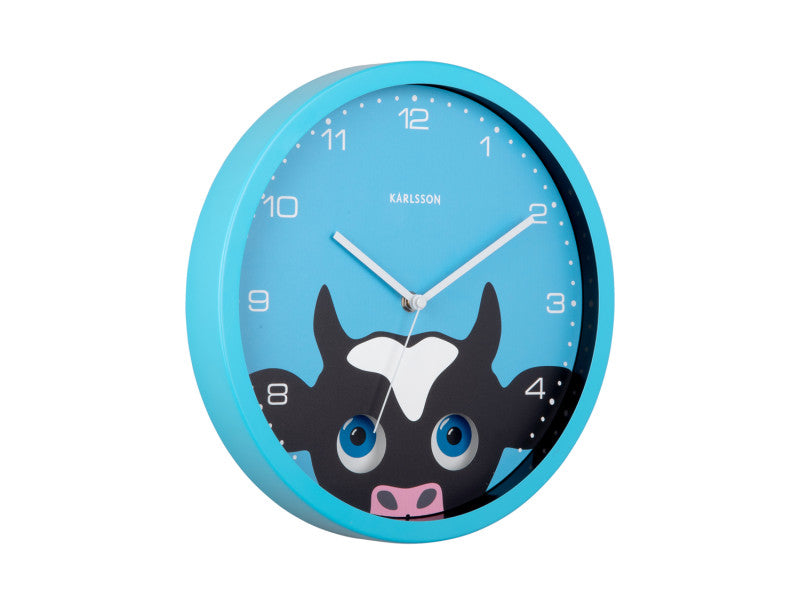 Klok Peekaboo Wall Clock Cow