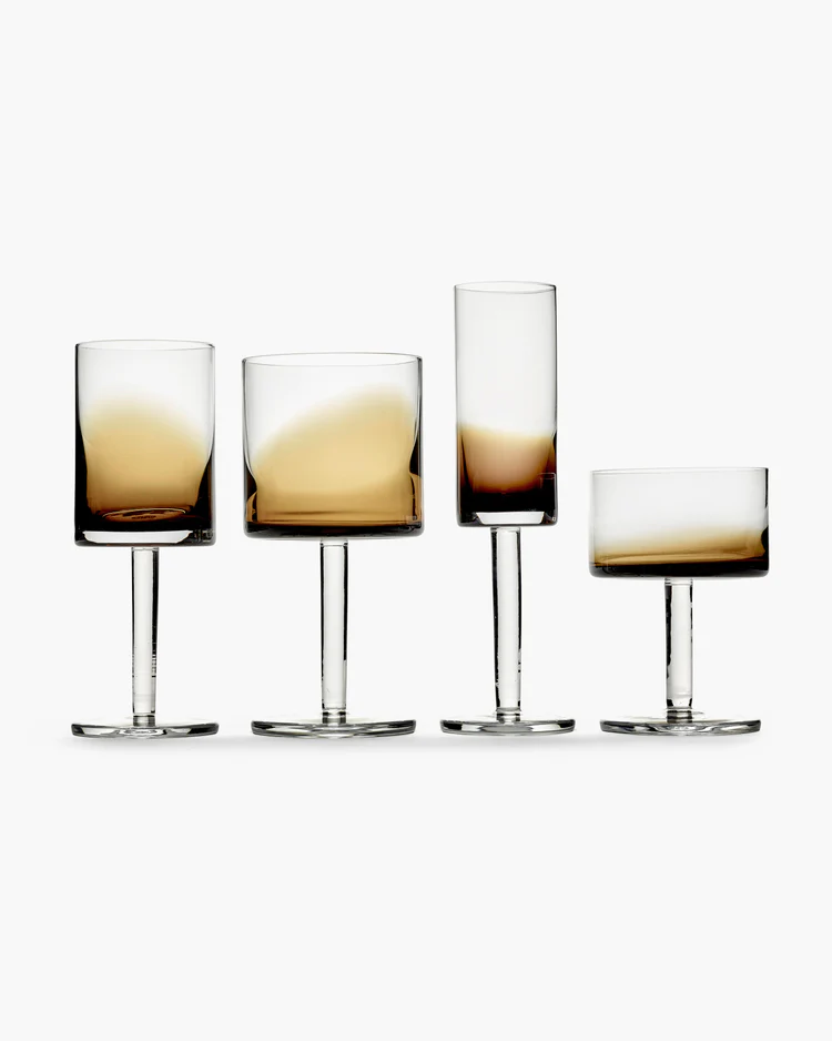 Champagne Coupe Glas Zuma Amber D8,5 H12,5 cm Set 4