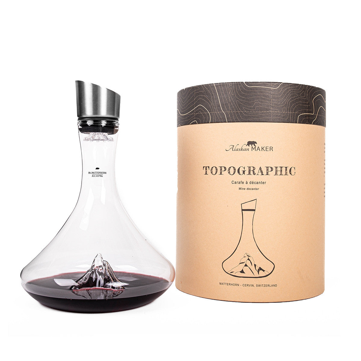 Karaf Wijn Decanter Topographic Matterhorn