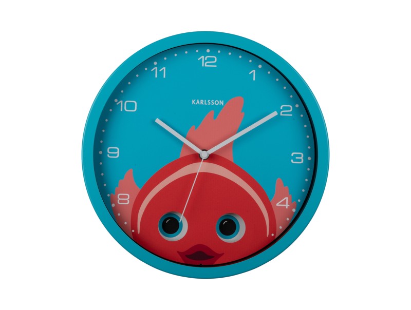 Klok Peekaboo Wall Clock Goldfish