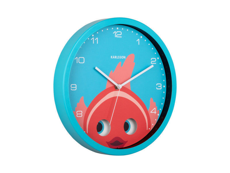 Klok Peekaboo Wall Clock Goldfish