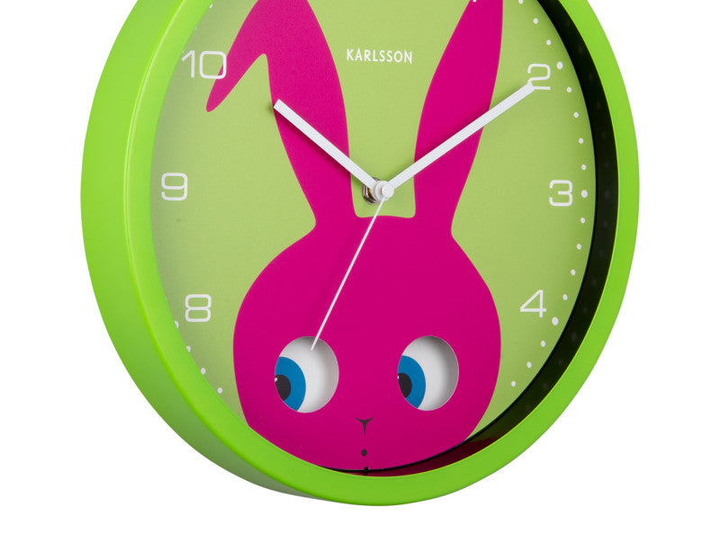 Klok Peekaboo Wall Clock Bunny