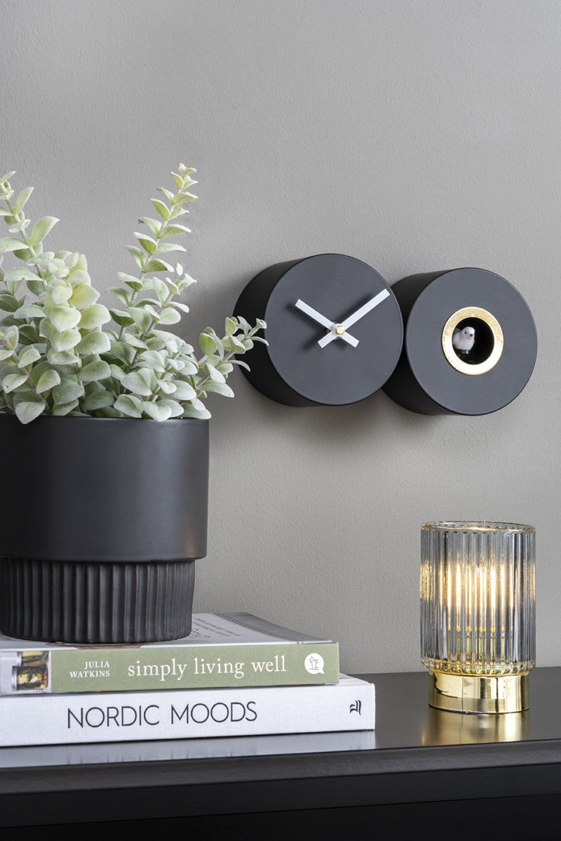 Klok Duo Cuckoo Wall Clock Zwart