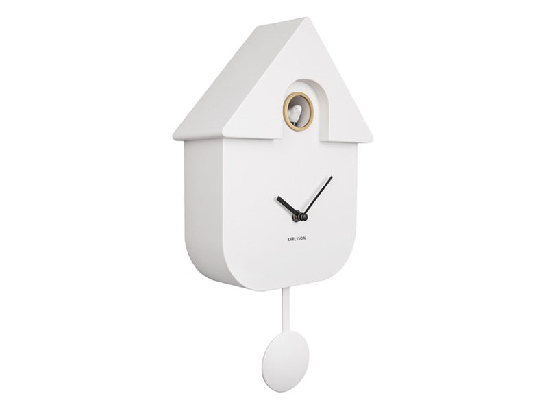 Klok Cuckoo Modern Wall Clock 41,5x8,5x21,5 cm Wit