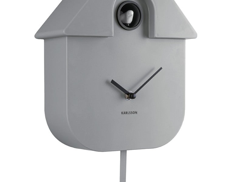 Klok Cuckoo Modern Wall Clock 41,5x8,5x21,5 cm Grijs