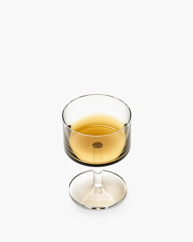 Champagne Coupe Glas Zuma Amber D8,5 H12,5 cm Set 4