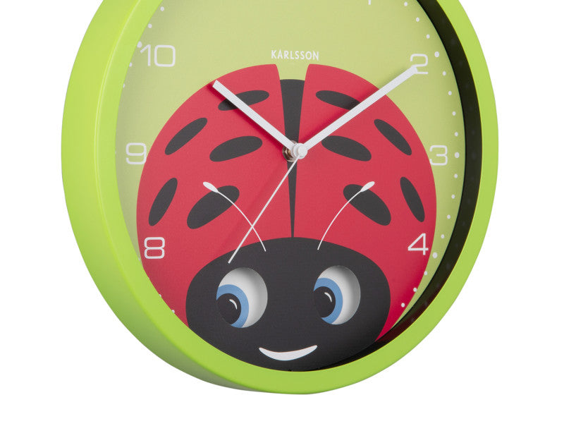 Klok Peekaboo Wall Clock Ladybug