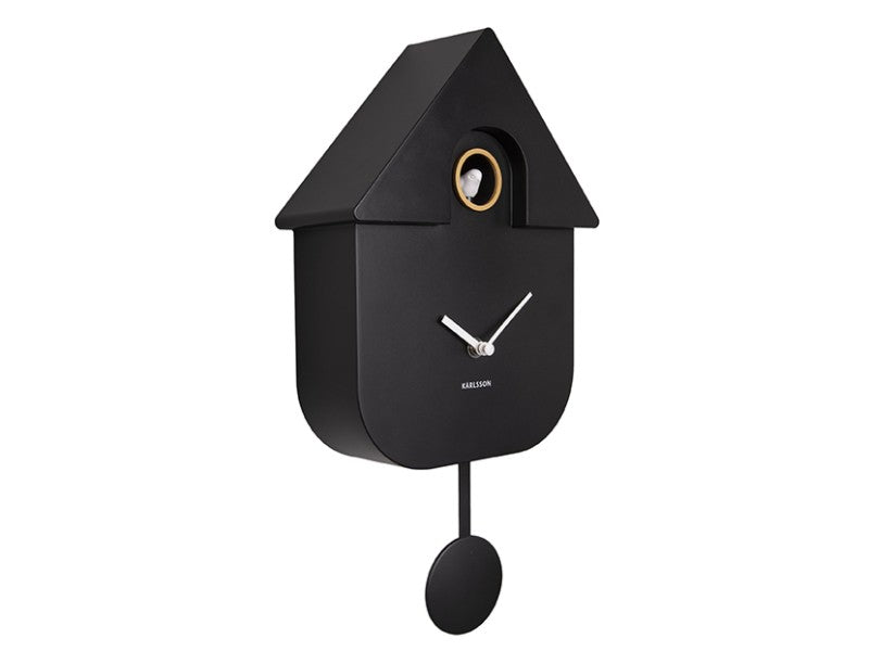 Klok Cuckoo Modern Wall Clock 41,5x8,5x21,5 cm Zwart