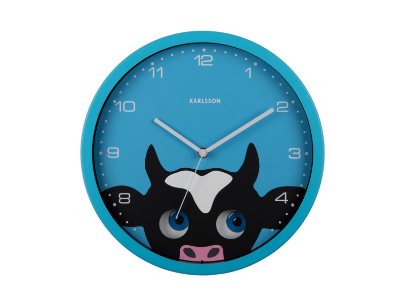 Klok Peekaboo Wall Clock Cow