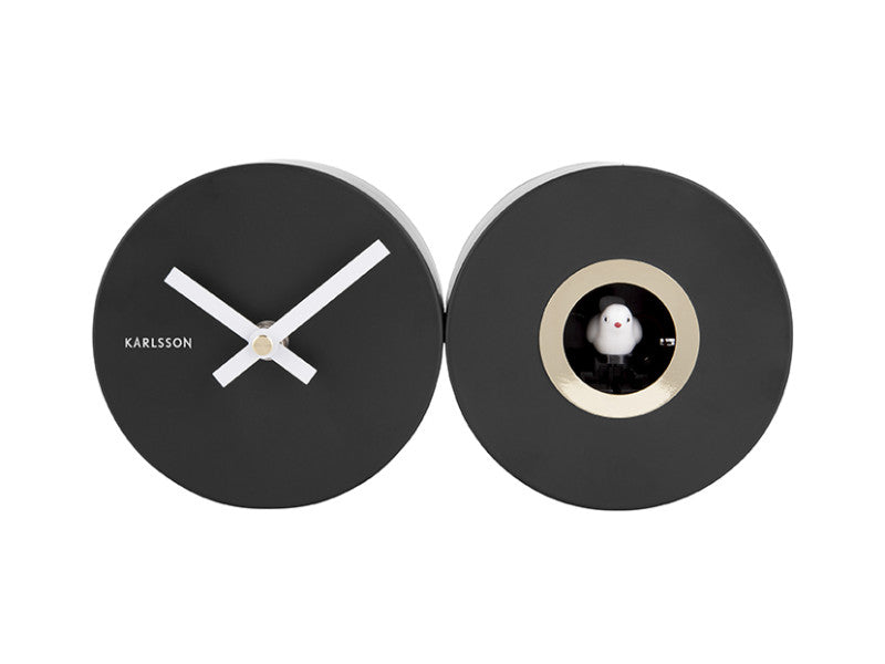 Klok Duo Cuckoo Wall Clock Zwart