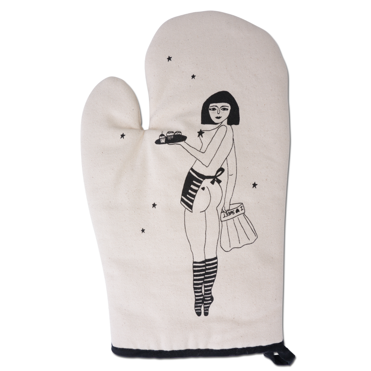 <transcy>Oven Mitt Helen B Pin-up Cake Girl</transcy>