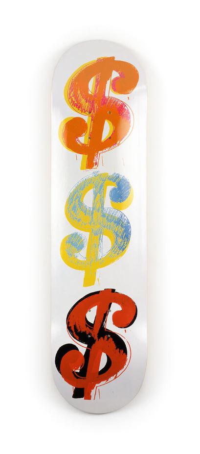 Kunst Skateboard Andy Warhol Dollar Sign (9) Solo A, 1982